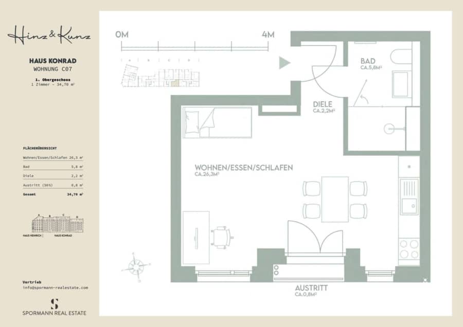 "Hinz&Kunz" Schönes Neubau-Apartment in hochwertiger Ausstattung - HK_C_07_Grundriss